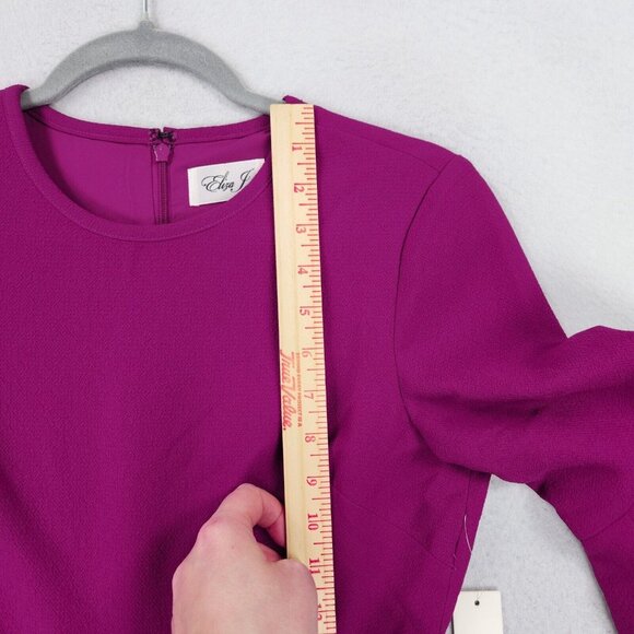 Eliza J Dress Womens 4 Petite Purple Pink Bell Sleeve A Line Flare Classic NEW - Picture 7 of 14